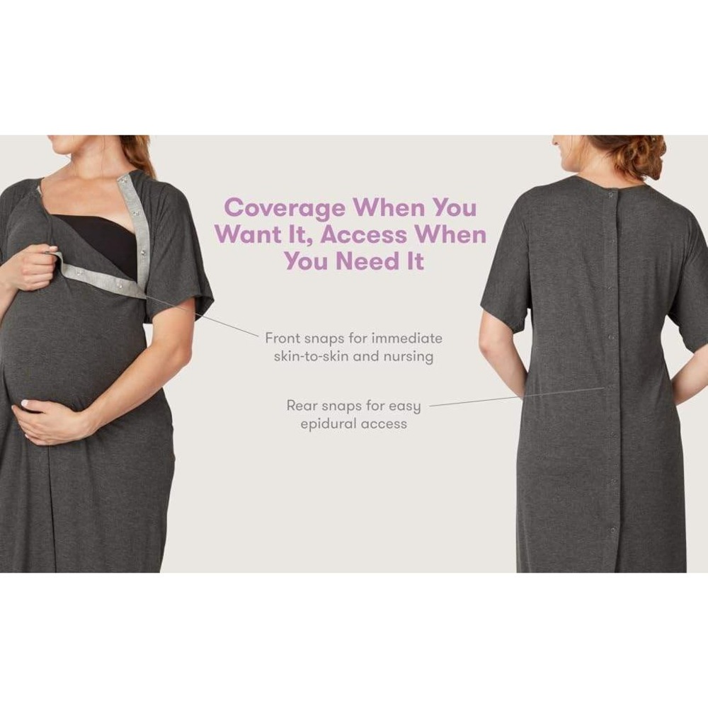 Maternity & Nursing Robe - Dark Gray
